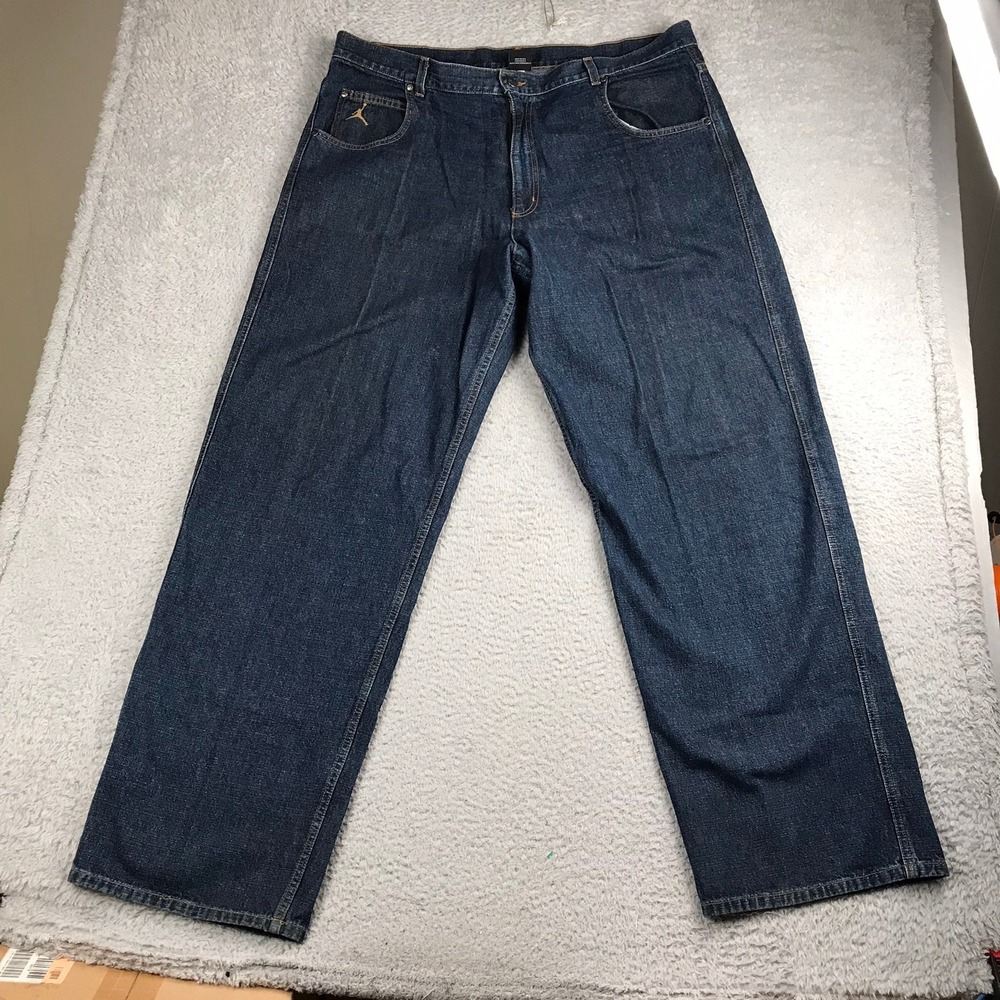 Jordan Jeans Men 42(43x34) Dark Wash Baggy Wide Leg Jumpman Made In USA Vintage